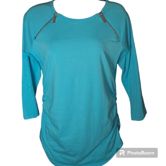 MICHAEL Michael Kors Tops - MICHAEL Michael Kors Shoulder Zip Quarter Length Sleeve Top